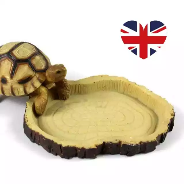 Reptile Food Water Bowl Plate Dish Tortoise Terrarium Lizard Vivarium UK Large