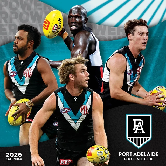 2026 CALENDAR AFL Port Adelaide Power Square Wall Paper Pocket 30cm x ...