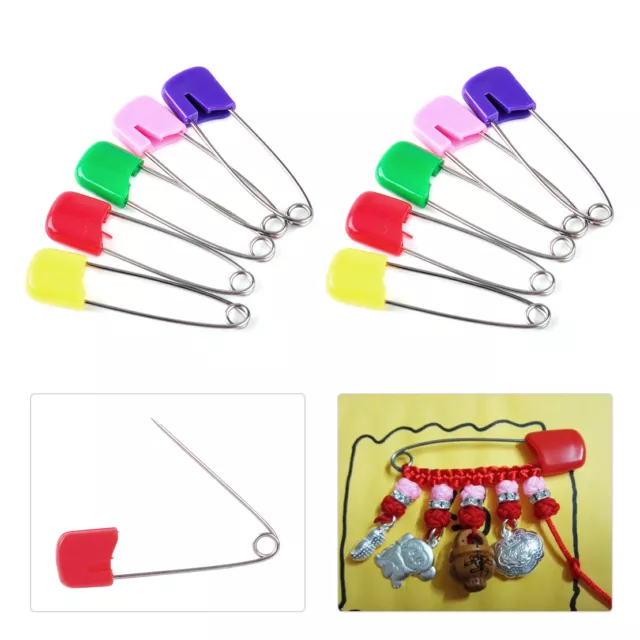 100x Head Safety Pins Locking Hold Clip Baby Dress Cloth Nappy Diaper Craft lp