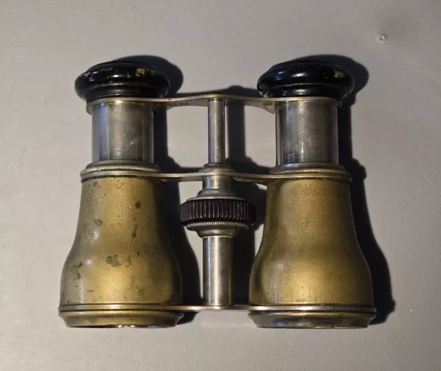 Antique Chevalier Paris Binoculars Brass Opera Glasses Vintage French Working