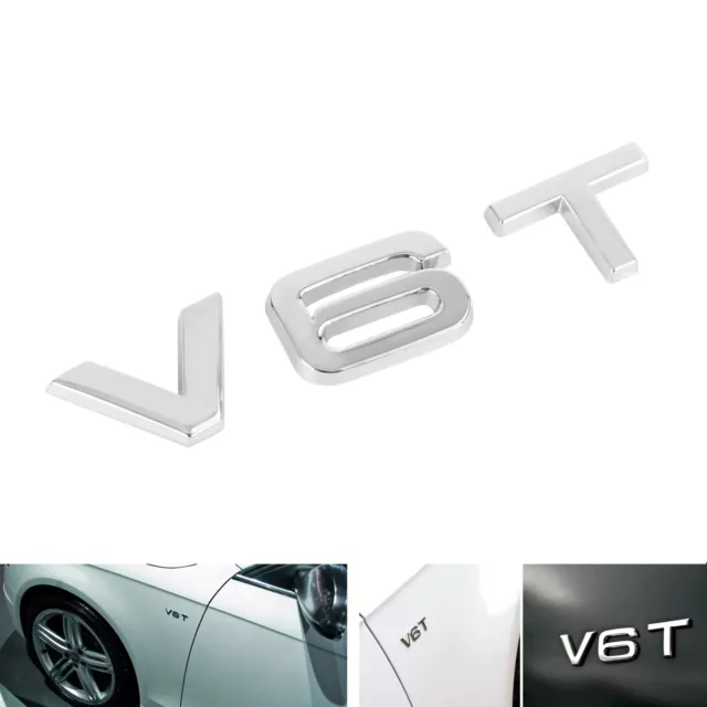 V6T Emblem Badge Fit For AUDI A1 A4 A5 A6 A7 Q3 Q5 Q7 S6 S7 S8 S4 SQ5 Chro U3