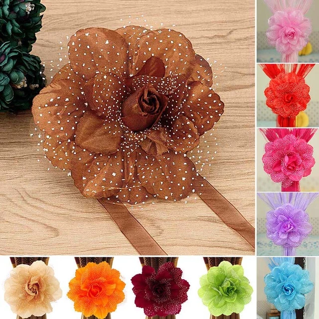 Pair Home Curtain Tie Backs Buckle Clips Holdbacks Rope Tiebacks Decor Accessory