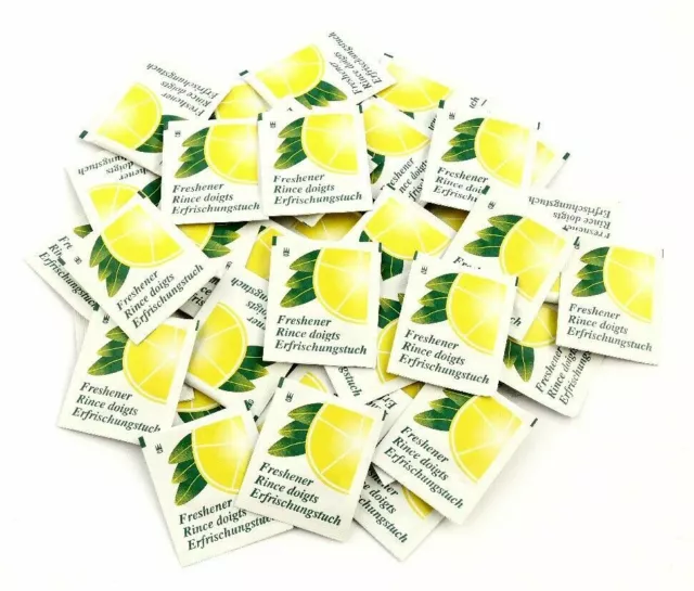 Lemon Scented individually foil wrapped wet wipes - Preema