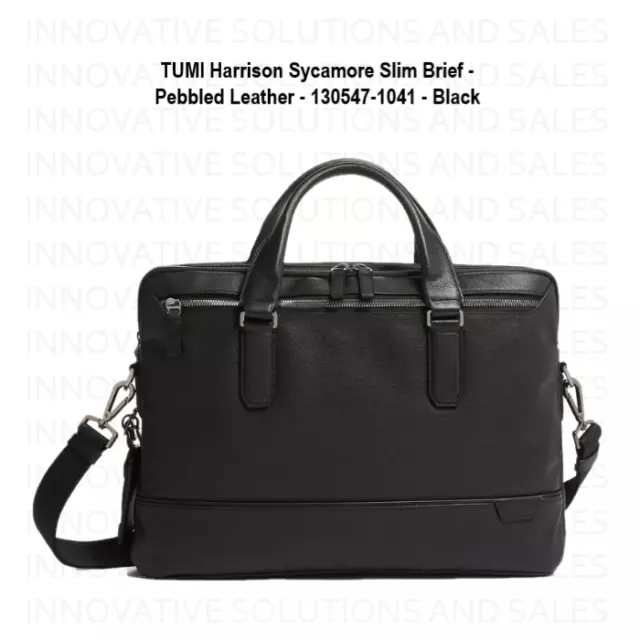 TUMI Harrison Sycamore Slim Brief - Pebbled Leather - 130547-1041 - Black