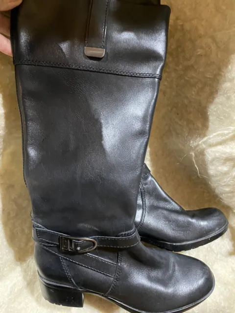 Bandolino Womens Black Leather Tall Boots Winter Size 6M