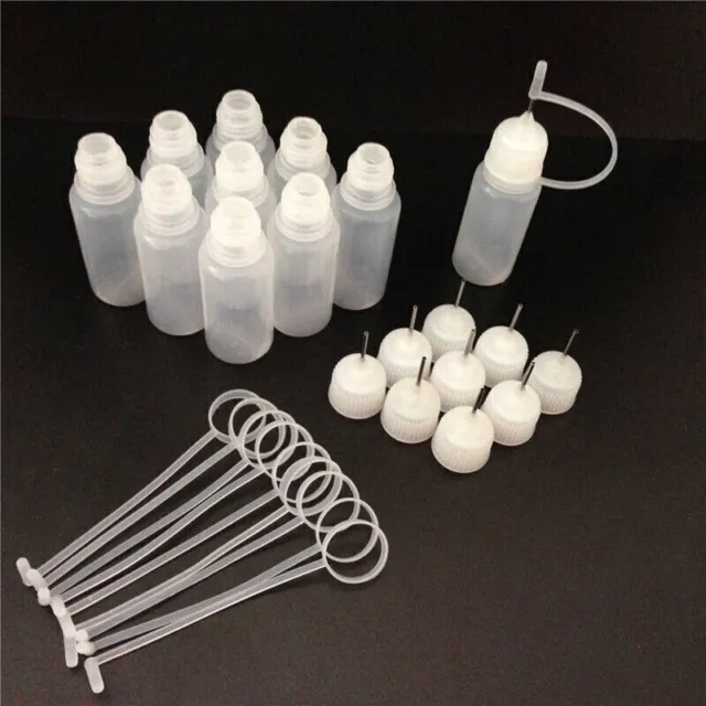 20pcs 10ml Empty Plastic Squeezable Liquid Dropper Bottles Needle Tip LDPE