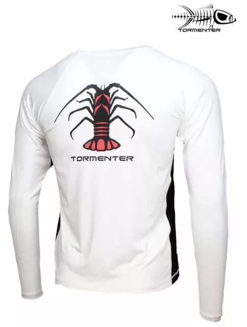 TORMENTER MEN'S SPF-50 Long Sleeve Fishing Shirt (White Lobster, Small ...