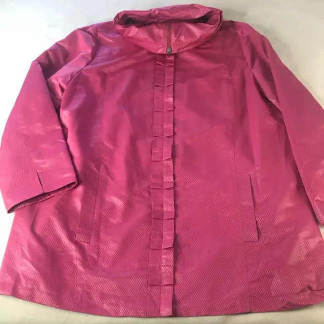 Sharon Young Womens Jacket Coat Pink Waist Length Full Zip High Neck XL