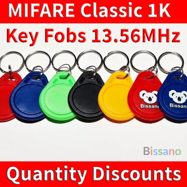 MIFARE CLASSIC 1K S50 13.56MHz KEY TAG FOB ISO14443A CHIP CARD FOBS RFID NXP NFC