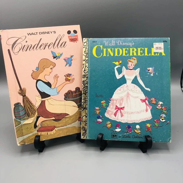 Cinderella Little Golden Book 1979 and  Walt Disney's BCE 1974 Vintage books
