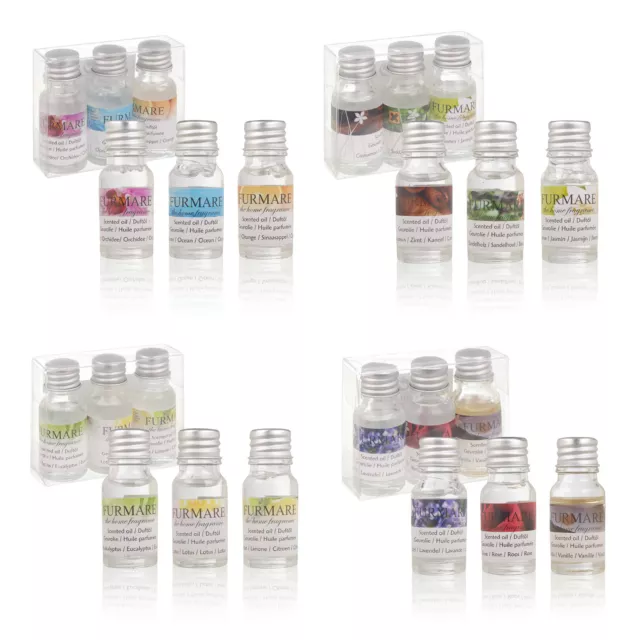 3 Assorted Scents Oil Refills For Ceramic Tea Light Burner Diffuser Gift Pack