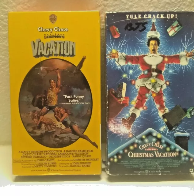 NATIONAL LAMPOONS VACATION & Christmas Vacation (VHS) Chevy Chase 12.