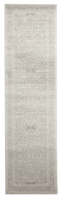 SULIS FLORAL MEDALLION GREY TRADITIONAL RUG RUNNER (XL) 80x500cm **FREE DELIVERY 2