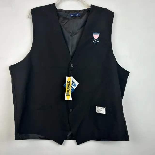 Golf Black Vest Sz XL Men Formal Golf Logo Embroidery Neil Allyn Water Repellent