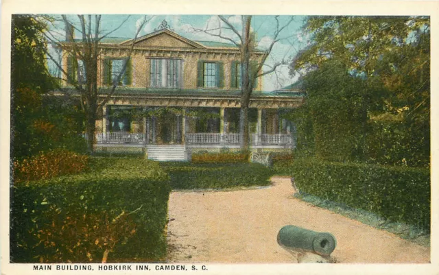 South Carolina, SC, Camden, Main Building, Hobkirk Inn 1920's Postcard