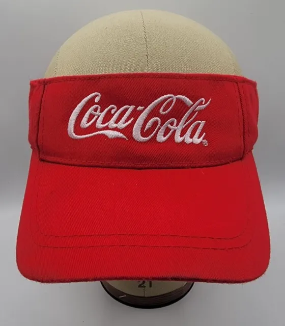 Coca Cola Visor Hat Cap Red Adults Strap Back One Size Fits Most Coke  Retro