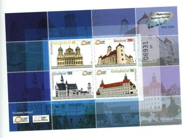 Privatpost Briefmarken LMF, Block "60 Jahre Augsburger Allgemeine"