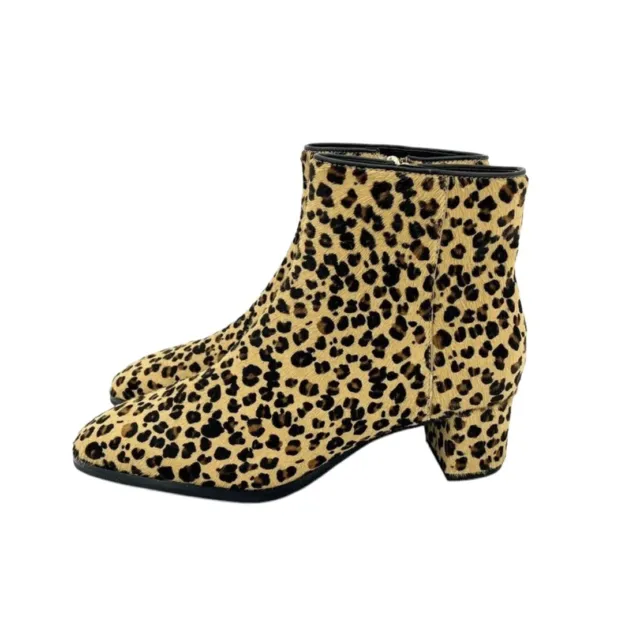 Via Spiga Cheetah Ankle Booties Calf Hair Leather Animal Print Sz 6.5 New SH18 2