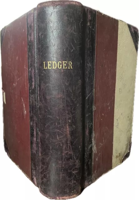 Vintage 1956 Ledger HandWritten Account Book Prop Junk Journal Old Paper Crafts