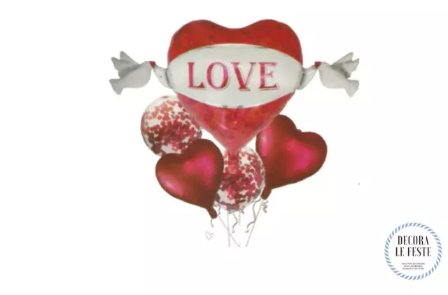 5 PALLONCINI SAN Valentino, palloncini amore, regali san valentino