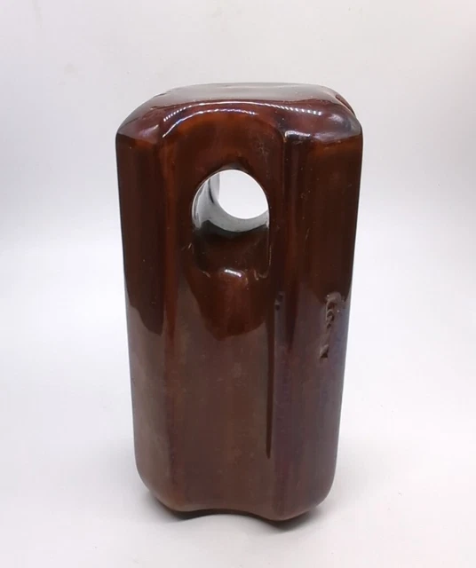 Vtg Large & Heavy Brown LOCKE Guy Strain Porcelain Insulator