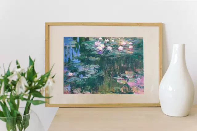 NEW Claude Monet Waterlilies, Print Poster Canvas FREE SHIPPING, Water Lily