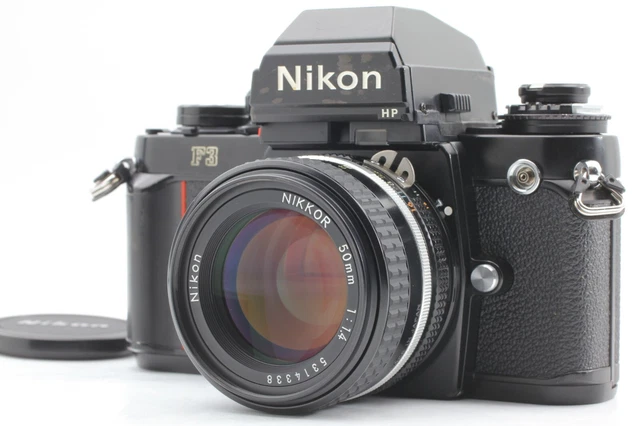 **CASI COMO NUEVA** Cámara réflex Nikon F3 HP 35 mm + lente Ai-s 50 mm f/1,4 con tapa de JPN