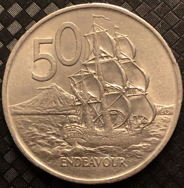 1967 New Zealand 50cent Endeavour Coin.