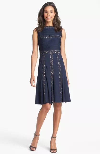 Tadashi Shoji Lace Inset Jersey Fit & Flare Dress (size XL)