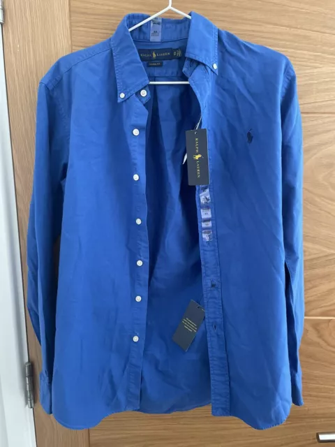 Polo Ralph Lauren camicia abbottonata classica blu taglia XS - nuovissima con etichetta