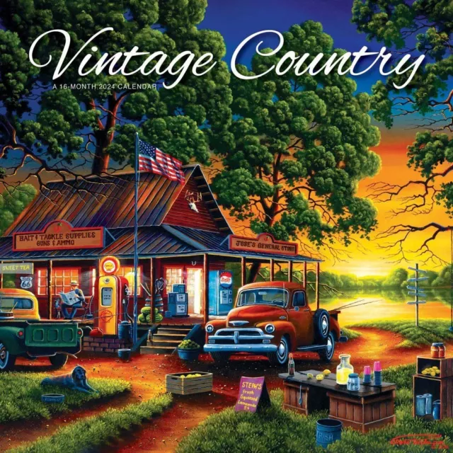 VINTAGE COUNTRY 2024 12x24" Monthly Square Wall Calendar 16.99