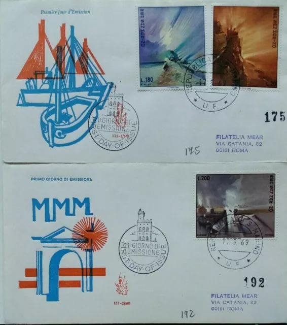 1969 San Marino Giornata Filatelica Fdc Venetia Viaggiata Bb02