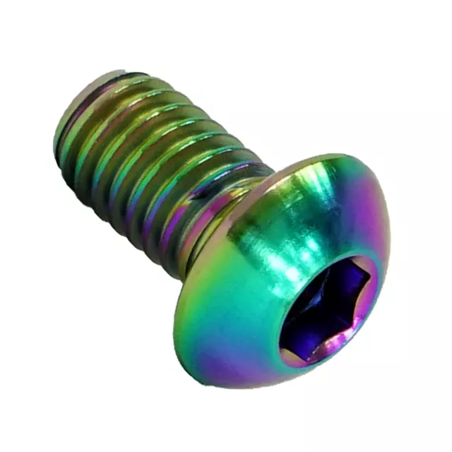 Titan M6 x10mm Innensechskant Linsenkopf Schraube iso 7380 Ti Rainbow Neochrome