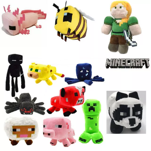 Minecraft Axolotl Plush Stuffed Animal Soft Plushies Birthday Toy Kids Gift Doll