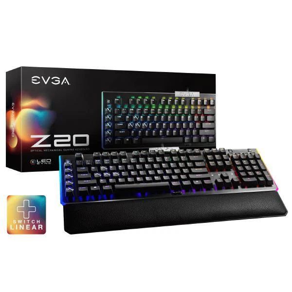 EVGA Z20 RGB Optical Mechanical Gaming Keyboard, RGB Backlit LED, Optical Mec...
