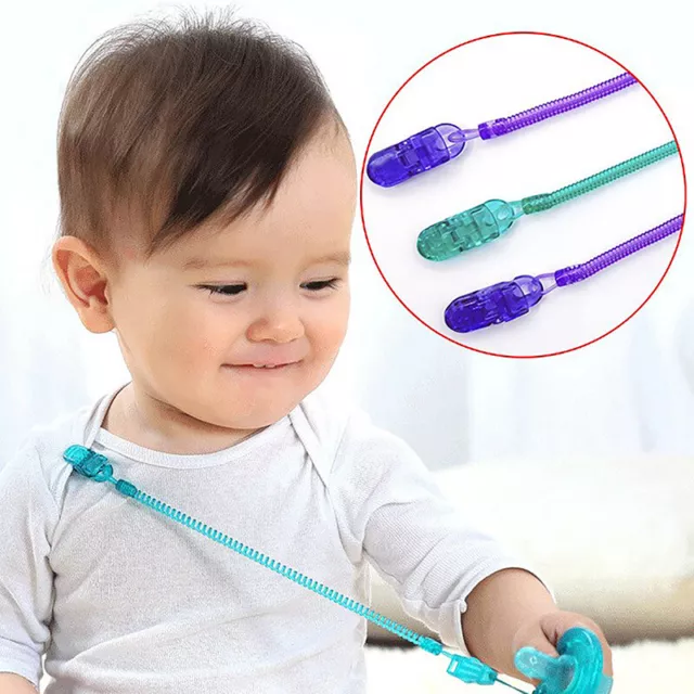 Retractable Elastic Baby Pacifier Chain Toddler Dummy Clip Anti-drop Soother a