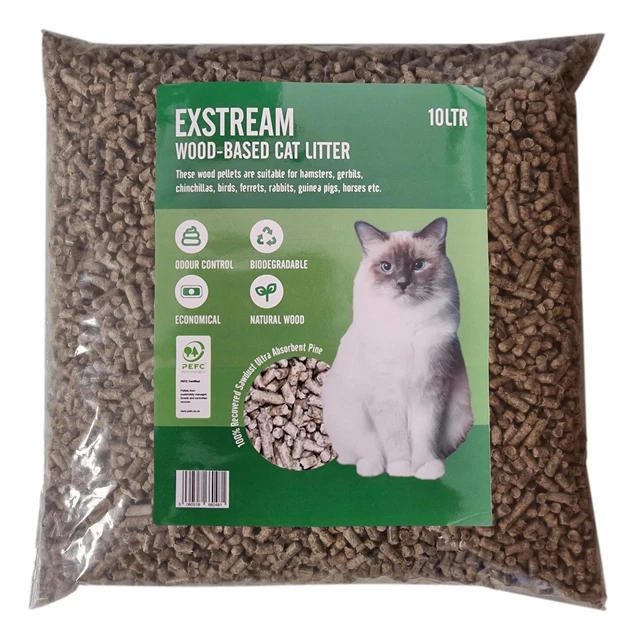 CAT LITTER WOOD Pellets Absorbent Pine Hygiene Odour Control NonClump