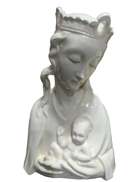 ART DECO BOHEMIA Virgin Mary With Baby Jesus Sculpture Ida £61.90 ...