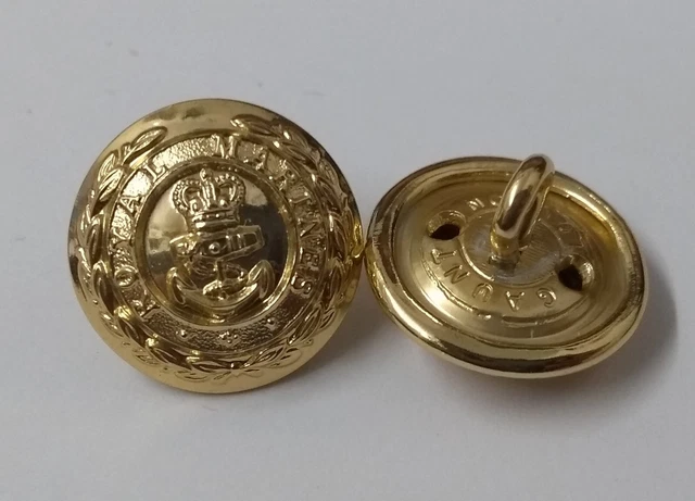 ROYAL MARINES BOUTONS RM Insignes No1 Robe Boutons Taille 17.4mm Neuf X ...