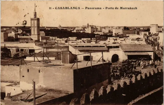 CPA AK CASABLANCA Panorama Porte de MARRAKECH MOROCCO (689546)