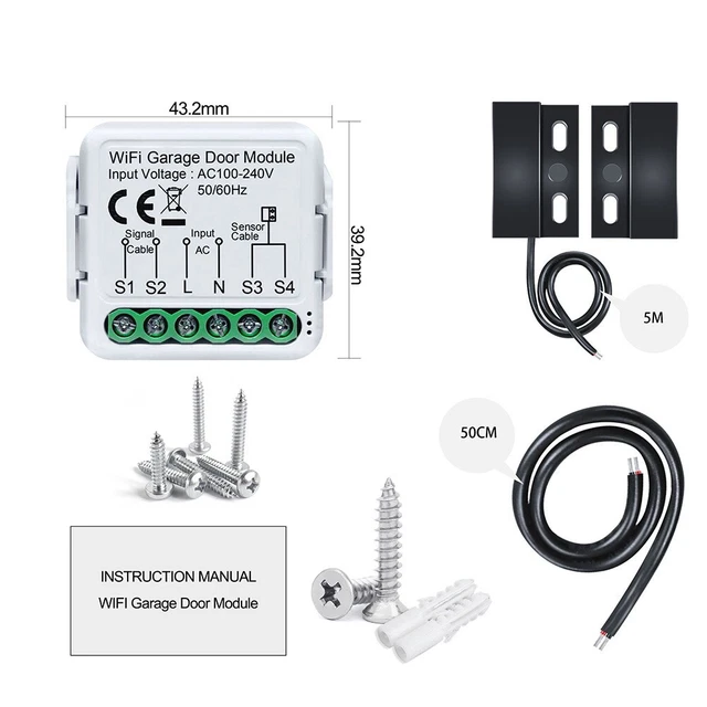Neu Praktisch Leistungsschalter Garagentor WiFi Modul IEEE 802.11b/gyn IP20