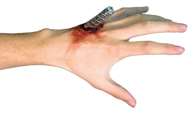Ez Fx Impaled Gory Bloody Open Wound Prosthetic Makeup Kit Costume Csez027