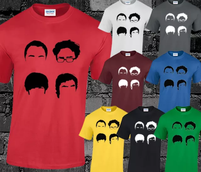 Big Bang Theory Faces Mens T Shirt Bazinga Geek Nerd Sheldon Cooper The Flash