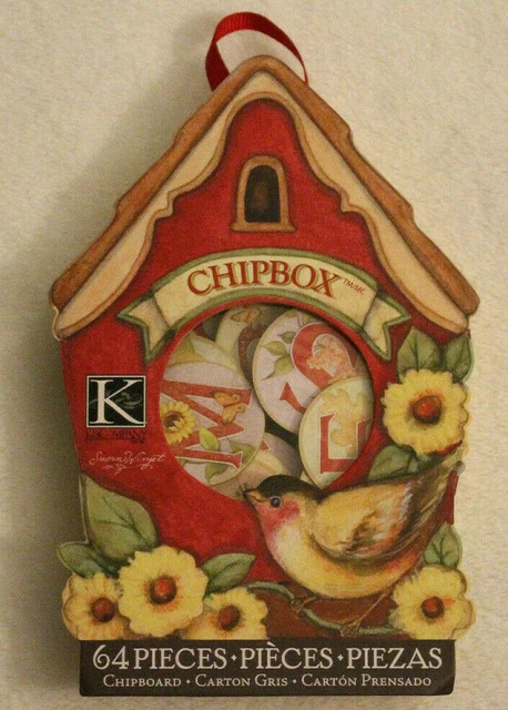 Recortes de alfabeto de álbum de recortes de K&Company 64 piezas letras pájaros y flores