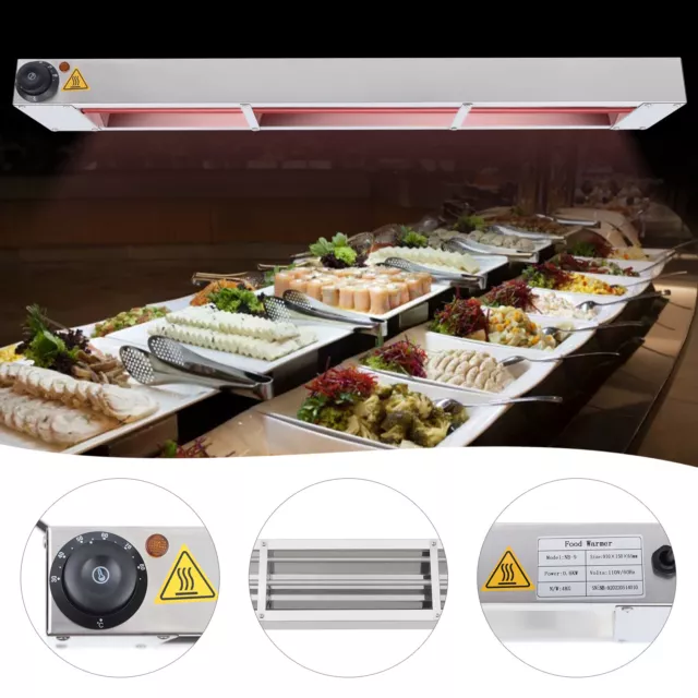 36In Overhead Food Heating Warmer Temp Adjustable W/Heat Lamp Warmer Restaurant!