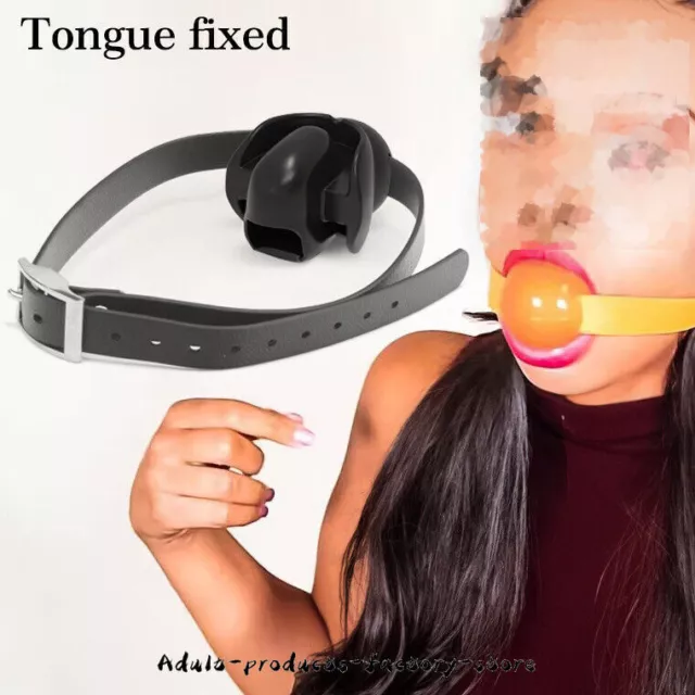 2024 New Silicone Open Mouth Gag Tongue Fix Fetish Dilator Ball Oral Couple