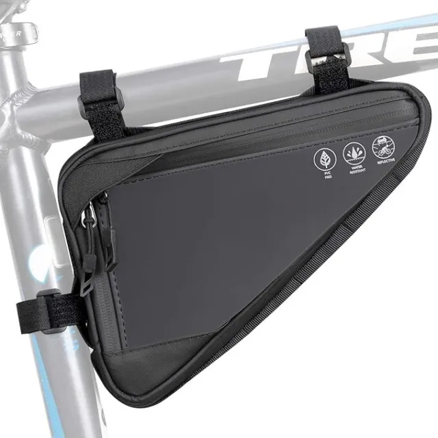 Bike Triangle Frame Bag, Waterproof Reflective Bicycle Front Handlebar Bag