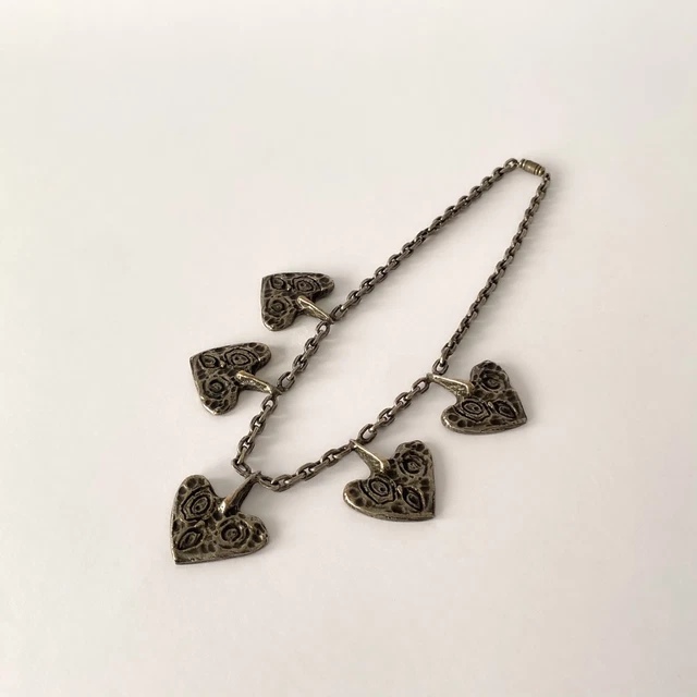 ANCIEN COLLIER TRAVAIL D'ARTISTE de YVONNE TINDAS PARIS signé vers 1950 EUR 95,00 - FR