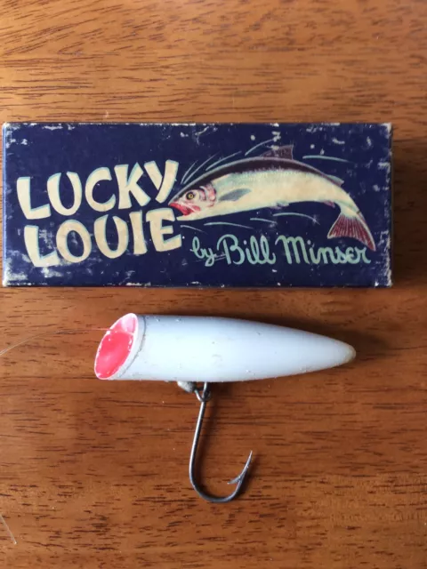 VINTAGE LUCKY (WEE) Louie 4 3/4 salmon plug fishing lure Pearl Pink.  $14.99 - PicClick