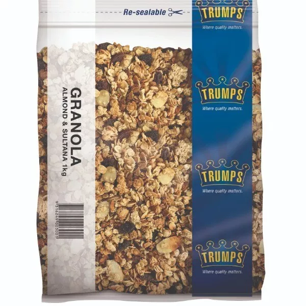 Cafe-Style Granola With Almonds & Sultanas 1Kg - By Trumps Foods (Free Post)